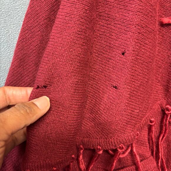 Subtle Luxury Cashmere Drapey Shawl Cardigan Fringe Knit Womens Small Read Below - Picture 9 of 9